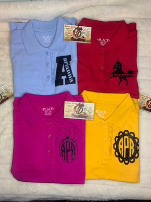 KID COLLAR SHIRT WITH MONOGRAM ONLY